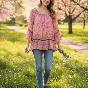 Democracy Pink Patterned Blouse